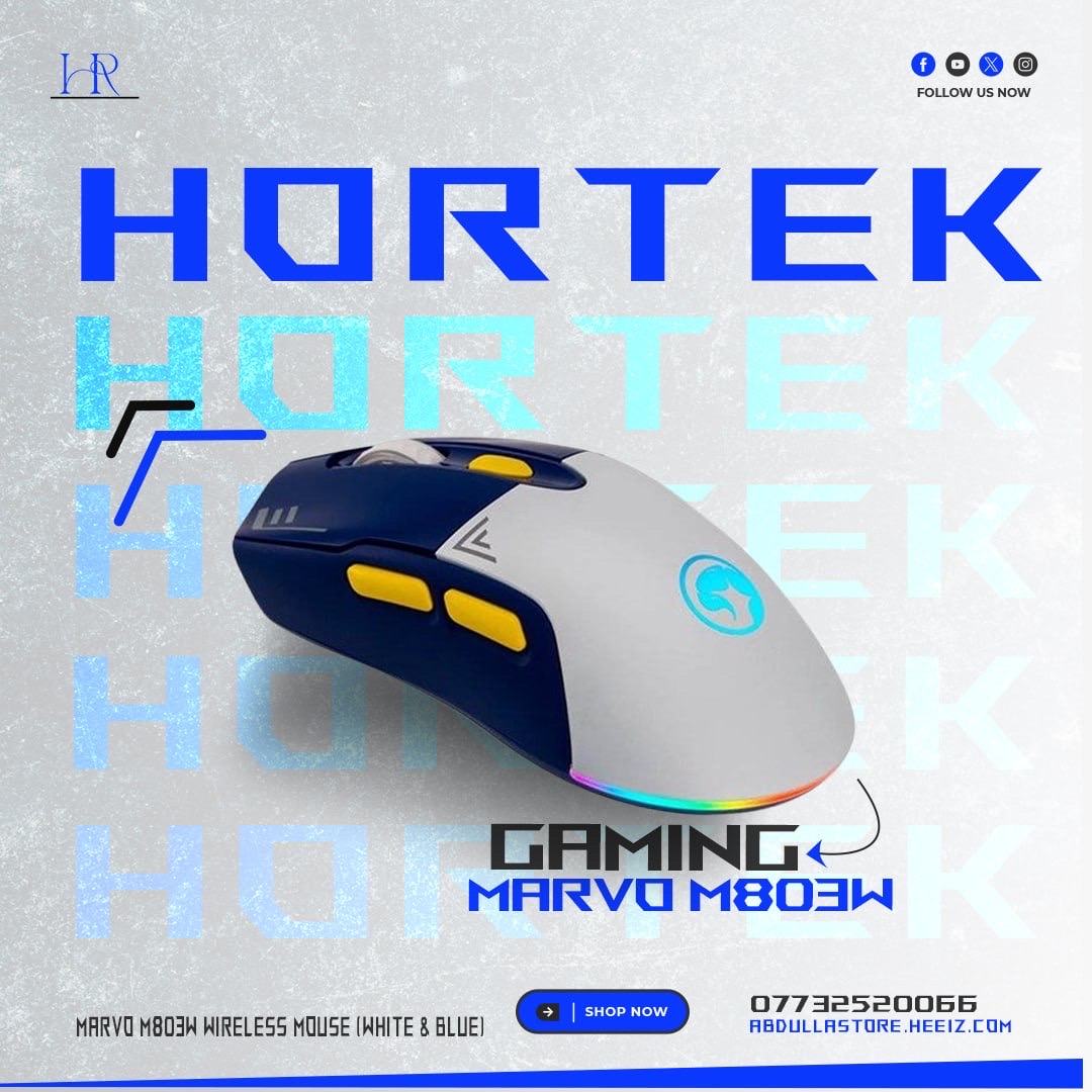 Marvo M803W Wireless Mouse (White & Blue)